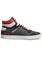 Burberry Suede And Leather High-top Sneakers - Grey