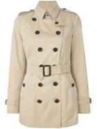 Burberry 'sandringham' Belted Trench Coat, Women's, Size: 4, Nude/neutrals, Cotton