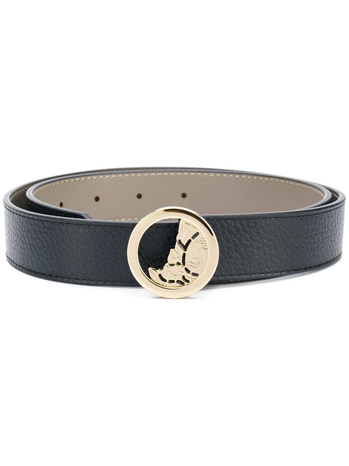 Versace Collection Pebbled Leather Belt - Black