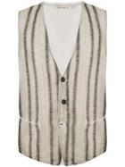 Transit Striped Front Waistcoat - Nude & Neutrals