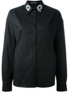 Rochas Crystal Embellished Shirt, Women's, Size: 42, Black, Cotton/spandex/elastane/silk/glass