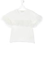 Andorine Feather Embellished T-shirt - White