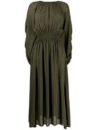 Rochas Pleated Oversized Dress - Green