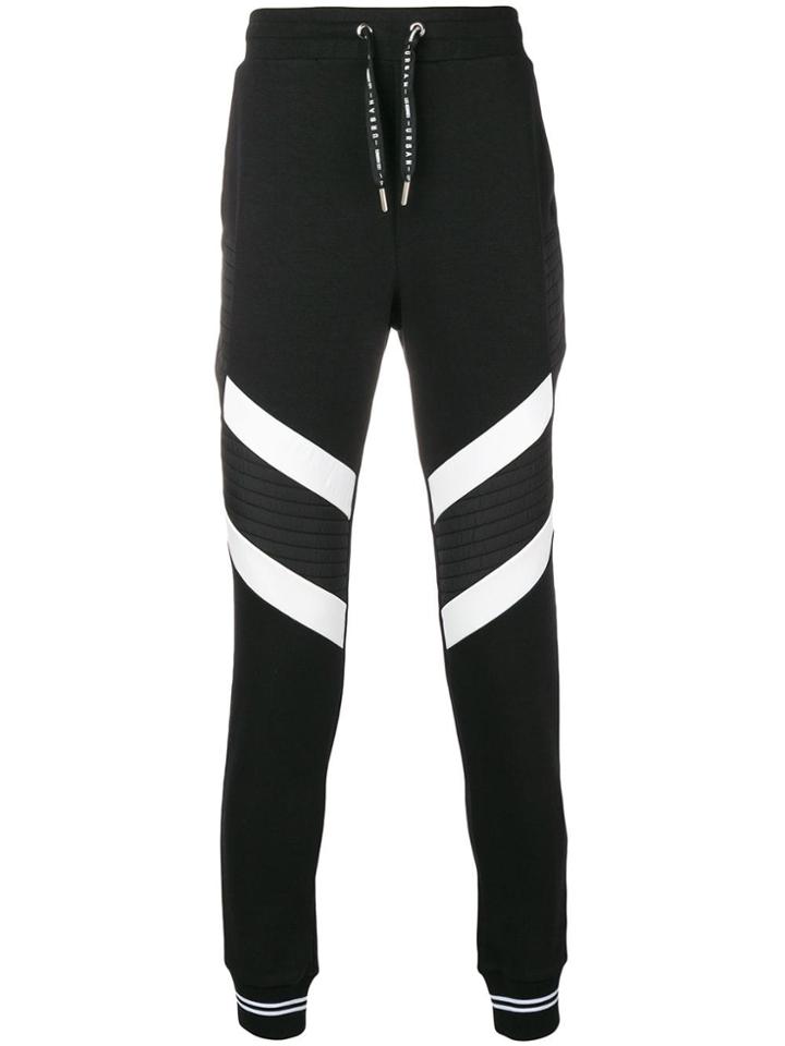 Les Hommes Urban Stripe Detailed Track Pants - Black