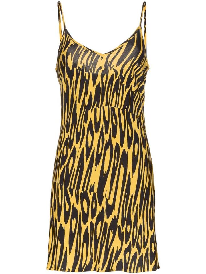 Double Rainbouu Tiger Print Slip Dress - Yellow
