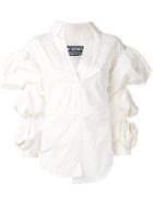 Jacquemus - Gathered Sleeves Shirt - Women - Cotton - 40, Nude/neutrals, Cotton