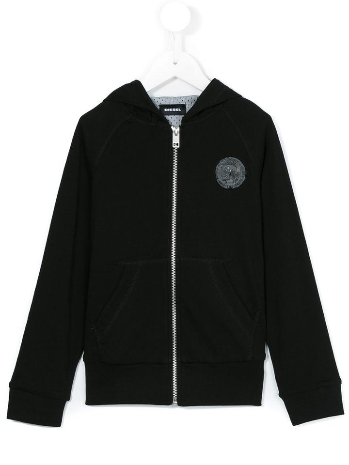 Diesel Kids - Thady K Hooded Sweatshirt - Kids - Cotton - 8 Yrs, Black