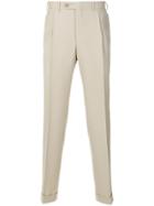 Canali Tapered Tailored Trousers - Nude & Neutrals