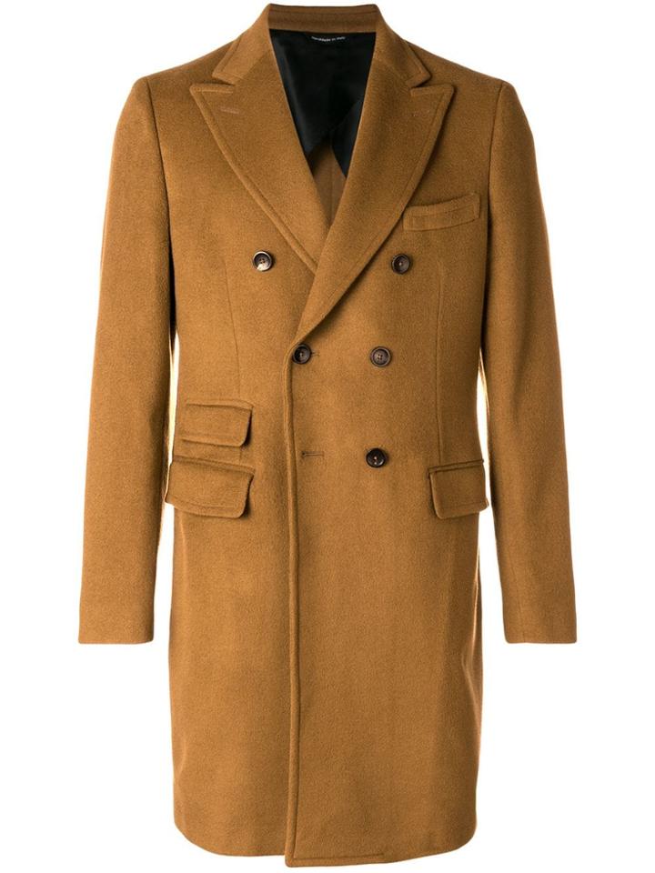 Tonello Double-breasted Fitted Coat - Brown