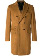 Tonello Double-breasted Fitted Coat - Brown
