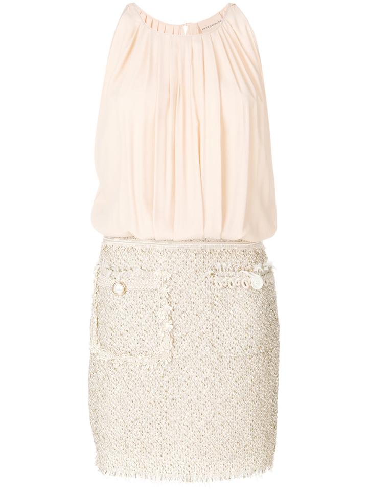 Erika Cavallini Crepe And Tweed Dress - Nude & Neutrals