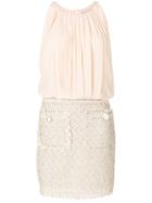 Erika Cavallini Crepe And Tweed Dress - Nude & Neutrals