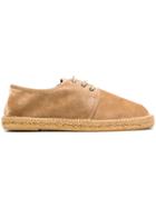 Saint Laurent Lace-up Espadrilles - Brown