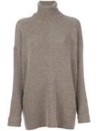Agnona - Roll Neck Jumper - Women - Cashmere - M, Brown, Cashmere
