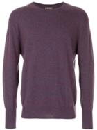 N.peal The Oxford Round Neck 1ply Jumper - Pink & Purple