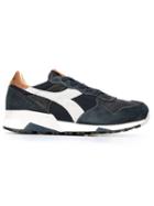 Diadora Panelled Sneakers, Men's, Size: 6.5, Blue, Leather/cotton/rubber