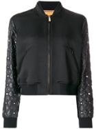 Versace Quilted Sleeve Bomber Jacket - Black