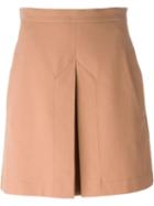 Cédric Charlier Box Pleat Skirt, Women's, Size: 40, Pink/purple, Cotton