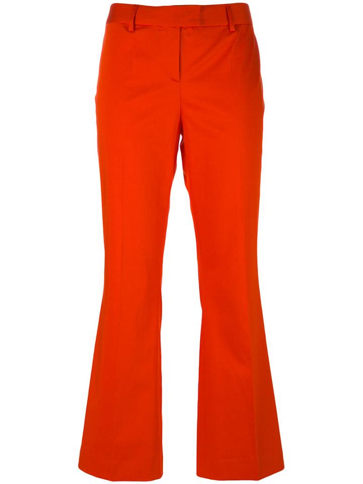 Boutique Moschino Flared Cropped Trousers, Women's, Size: 44, Yellow/orange, Cotton/other Fibres