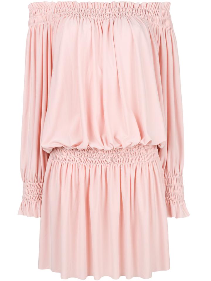 Norma Kamali Off-shoulder Flared Mini Dress - Pink & Purple