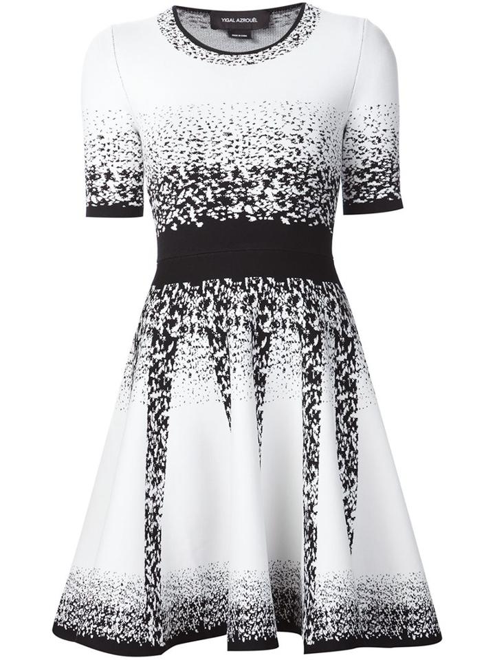 Yigal Azrouel Jacquard Ombre Knitted Dress, Women's, Size: Small, White, Nylon/viscose