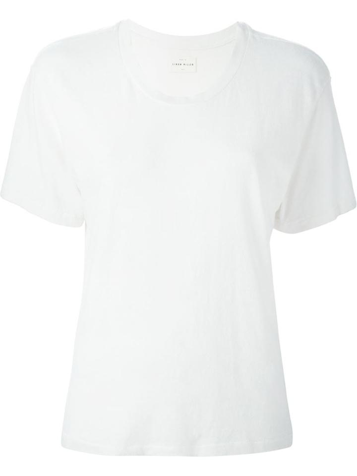 Simon Miller Round Neck T-shirt, Women's, Size: 2, White, Silk/cotton
