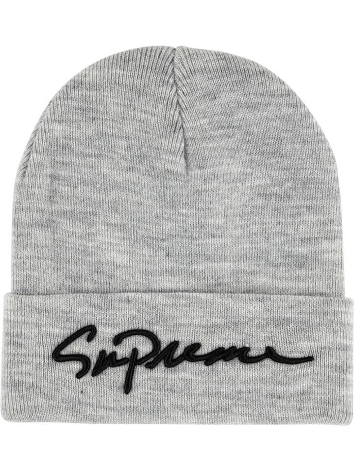 Supreme Classic Script Beanie - Grey