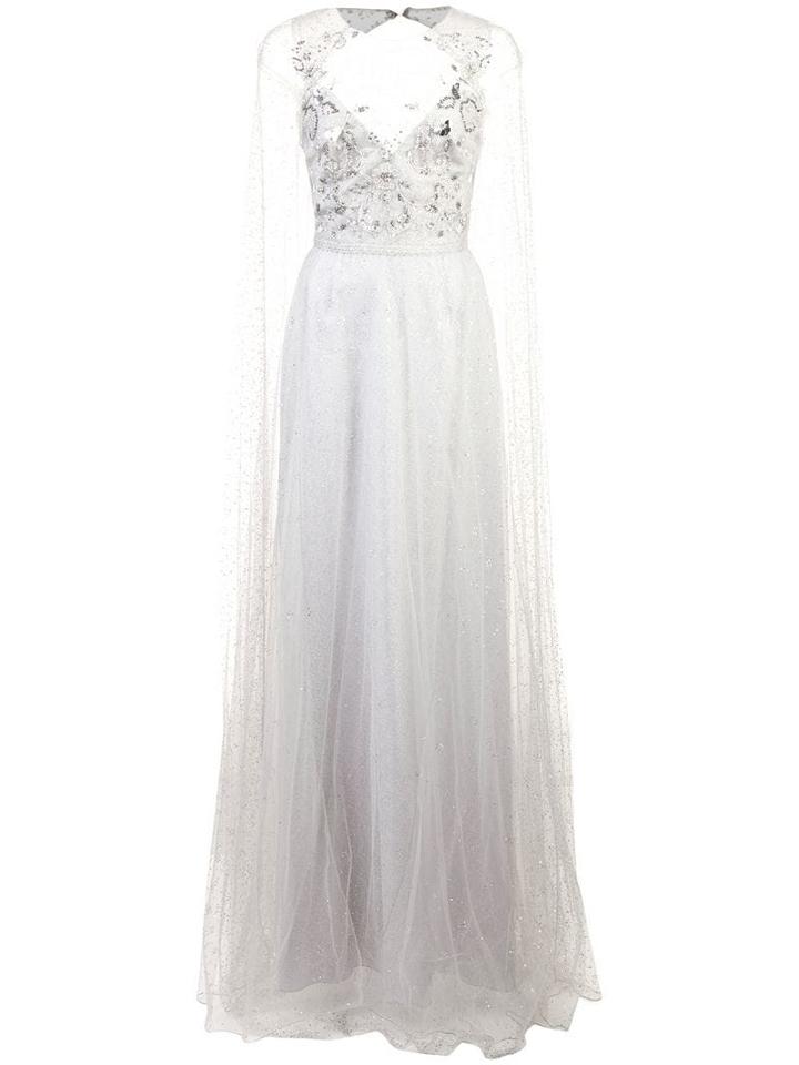 Marchesa Notte Long Empire Line Dress - Metallic