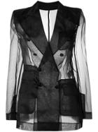 Dolce & Gabbana Double Breasted Sheer Blazer - Black