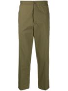 Pt01 Cropped Straight Trousers - Green