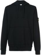 Stone Island Logo Plaque Hoodie - Black
