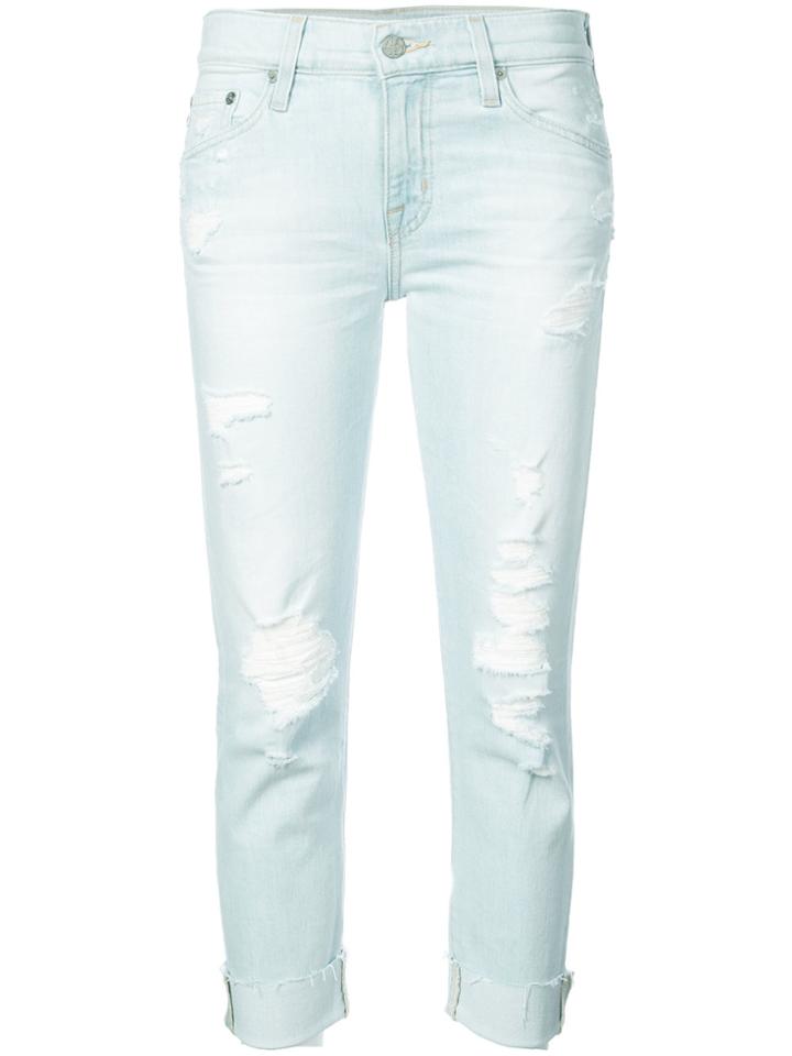 Ag Jeans Distressed Cropped Jeans - Blue