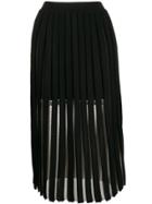 Balmain Layered Pleated Midi Skirt - Black