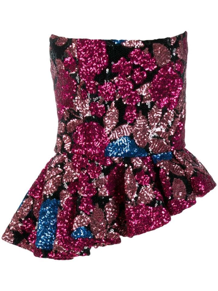 Giuseppe Di Morabito Peplum Embellished Top - Pink