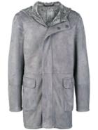 Manzoni 24 Fur Trimmed Coat - Grey