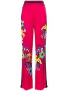 Etro High Waist Floral Print Wide-leg Trousers - Pink
