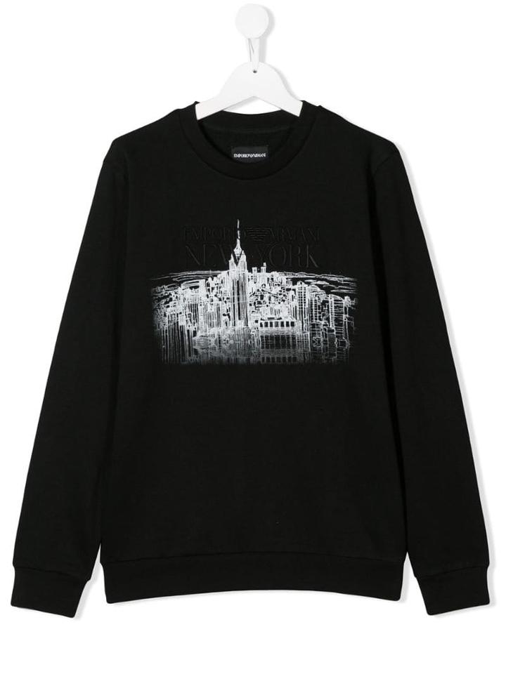 Emporio Armani Kids City Landscape Sweatshirt - Black