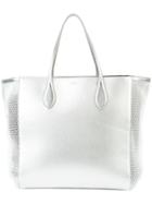 Rochas Roak Tote, Women's, Grey, Calf Leather/lamb Skin