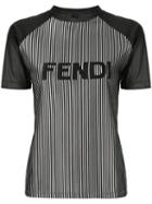 Fendi Pre-owned Striped Logo T-shirt - Black