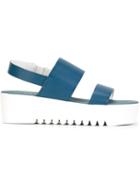 P.a.r.o.s.h. Platform Sandals, Women's, Size: 36, Blue, Rubber/leather