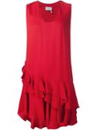 Lanvin Ruffled Swing Dress, Women's, Size: 38, Red, Acetate/silk