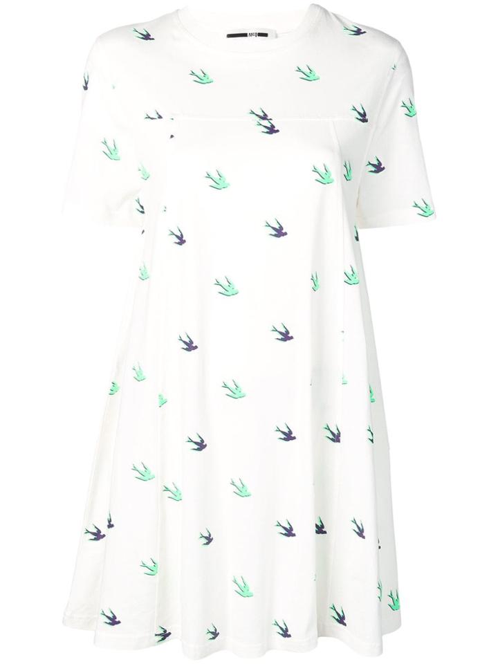 Mcq Alexander Mcqueen Birds T-shirt Dress - White