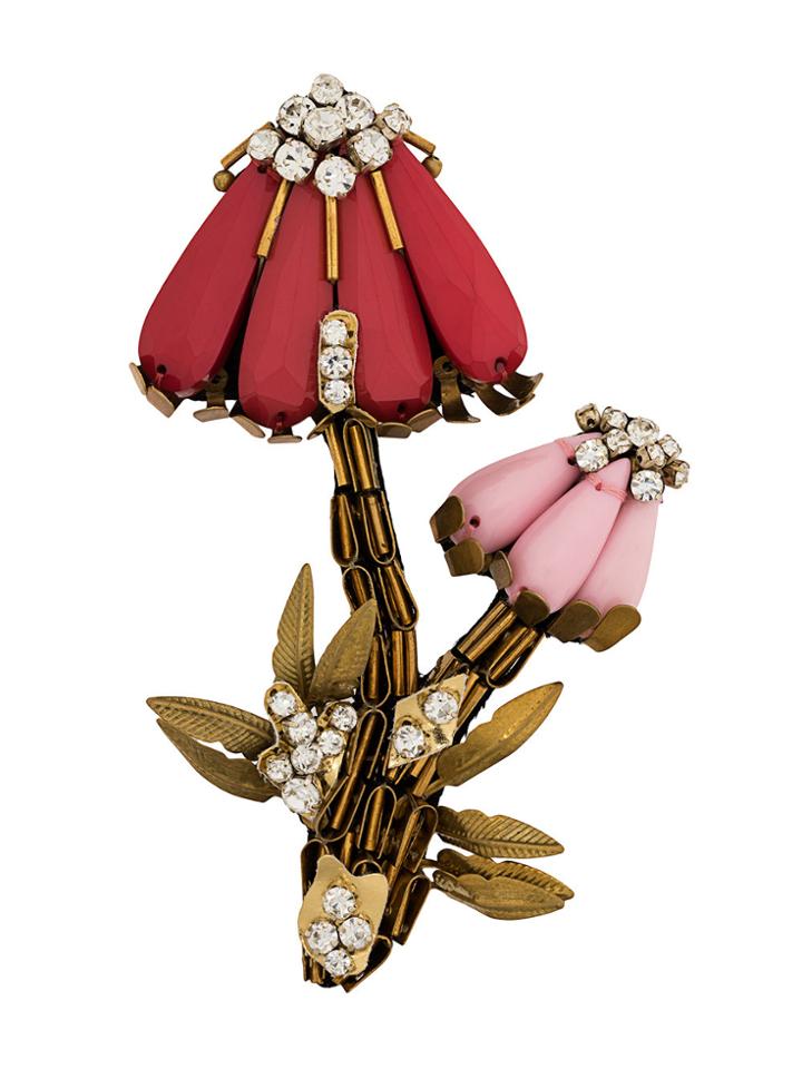 No21 Floral Brooch - Metallic