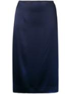 6397 Side-slit Midi Skirt - Blue
