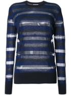 Sonia By Sonia Rykiel Sheer Striped Longsleeved T-shirt, Women's, Size: Medium, Blue, Cotton/polyamide/polyester/viscose
