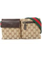 Gucci Vintage Gg Shelly Line Waist Bum Bag - Brown