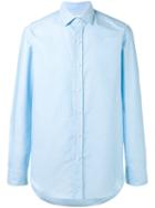 Salvatore Piccolo Plain Shirt, Men's, Size: 42, Blue, Cotton