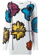 Moschino Floral Jumper, Women's, Size: Xs, White, Virgin Wool