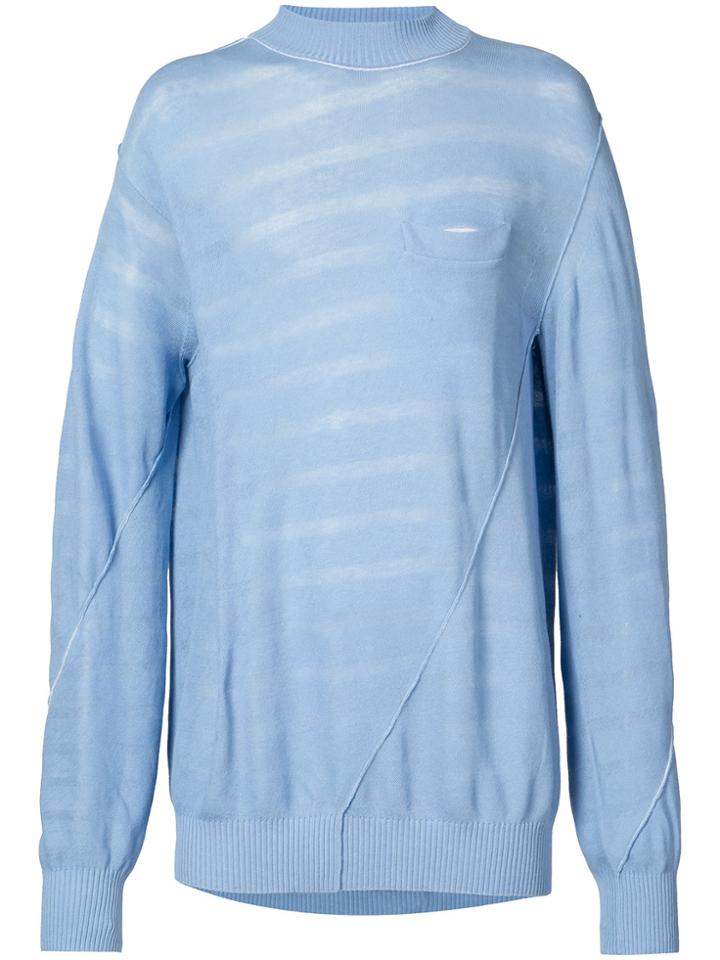 Sacai Twisted Knit Pullover - Blue