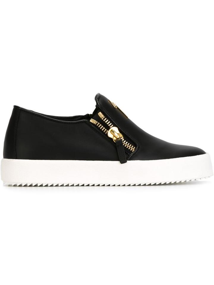 Giuseppe Zanotti Design Eve Slip-on Sneakers, Women's, Size: 40, Black, Leather/rubber